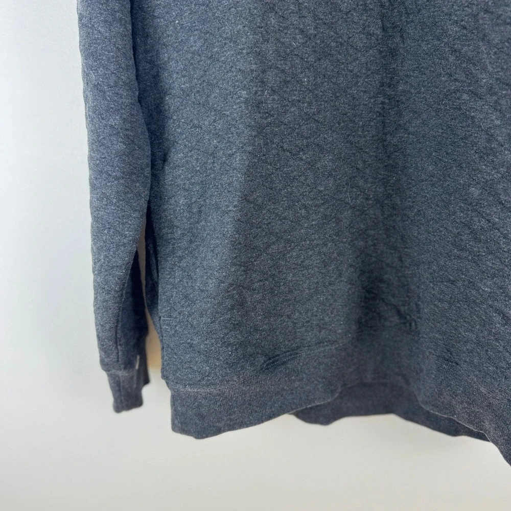 Goodfellow Co Mens Quilted Snap Neck Pullover‎ Sweatshirt Charcoal Gray Size M